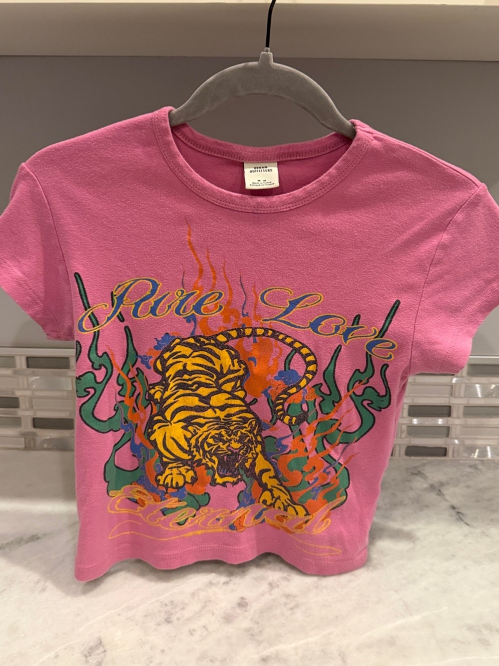 Urban Outfitters Pink Graphic Tiger Tee
